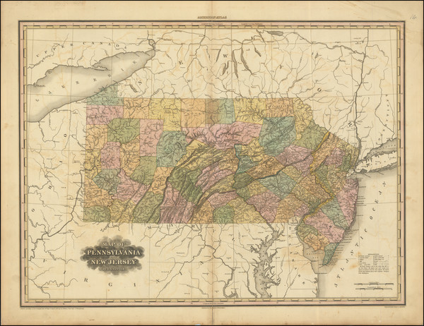 69-New Jersey and Pennsylvania Map By Henry Schenk Tanner