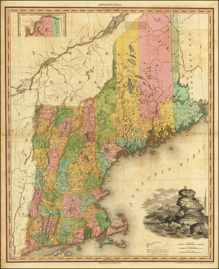 52-New England, Connecticut, Maine, Massachusetts, New Hampshire, Rhode Island and Vermont Map By 