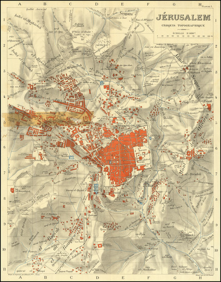 64-Jerusalem Map By Hugues Vincent