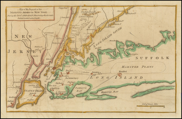 2-New York City and New York State Map By Gentleman's Magazine