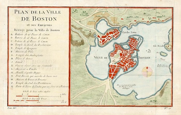 12-New England Map By Jacques Nicolas Bellin