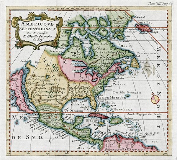 8-South America and America Map By Nicolas Sanson