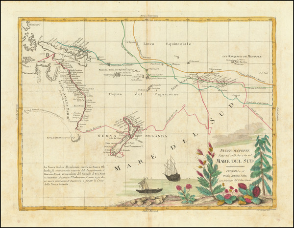 62-Australia & Oceania, Pacific, Australia, Oceania and New Zealand Map By Antonio Zatta