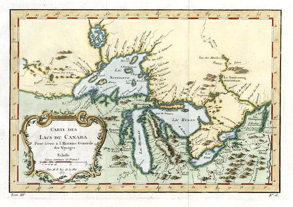 28-Midwest and Canada Map By Jacques Nicolas Bellin