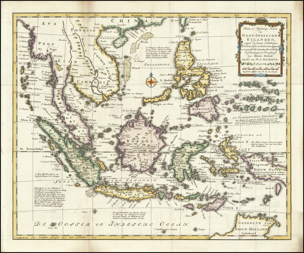 78-Southeast Asia, Philippines, Indonesia and Malaysia Map By Willem Albert Bachienne