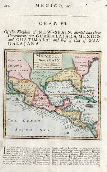 32-Southeast, Texas, Southwest and Central America Map By Herman Moll