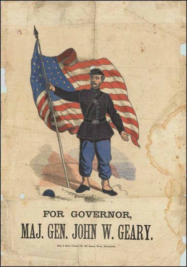 99-United States, Pennsylvania, Kansas, Portraits & People and California Map By King & Ba