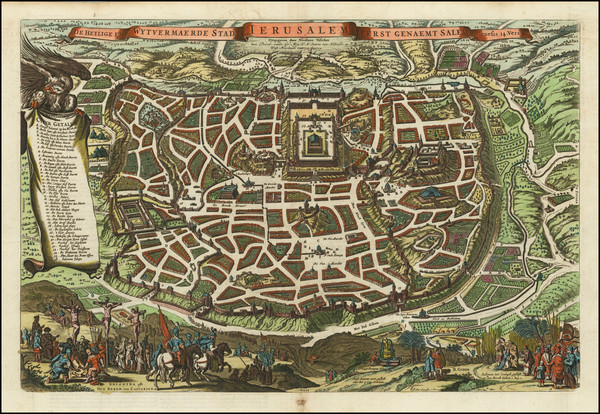 40-Jerusalem Map By Nicolaes Visscher I