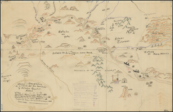 47-Arizona, Colorado, Utah, New Mexico, Colorado and Utah Map By Ross