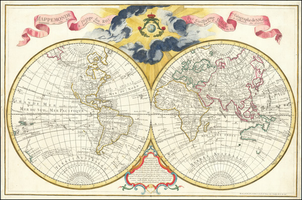 24-World Map By Philippe Buache / Guillaume De L'Isle