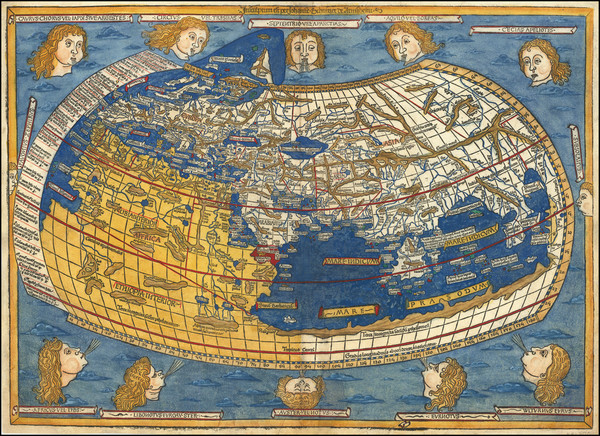 40-World Map By Claudius Ptolemy / Lienhart Holle