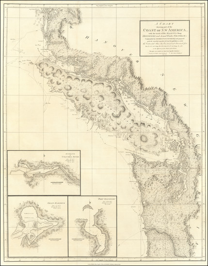 97-Pacific Northwest, Oregon, Washington and British Columbia Map By George Vancouver