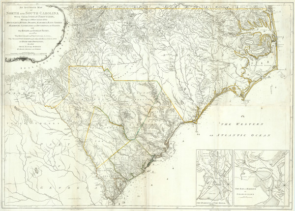 38-North Carolina and South Carolina Map By Henry Mouzon