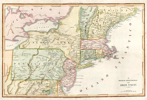 37-United States, New England and Mid-Atlantic Map By Anonymous