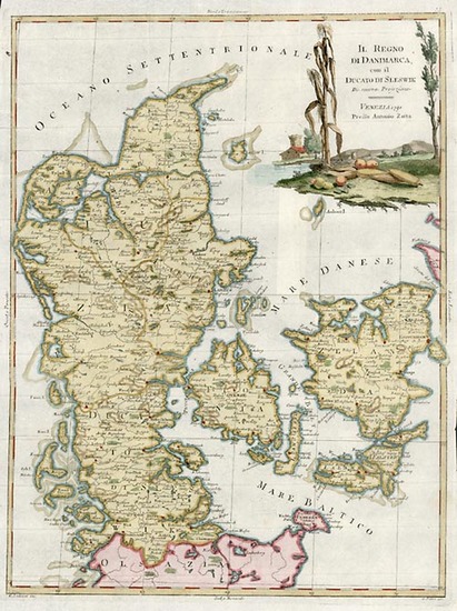 83-Europe and Scandinavia Map By Antonio Zatta