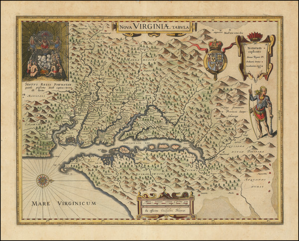 74-Mid-Atlantic, Maryland and Virginia Map By Willem Janszoon Blaeu