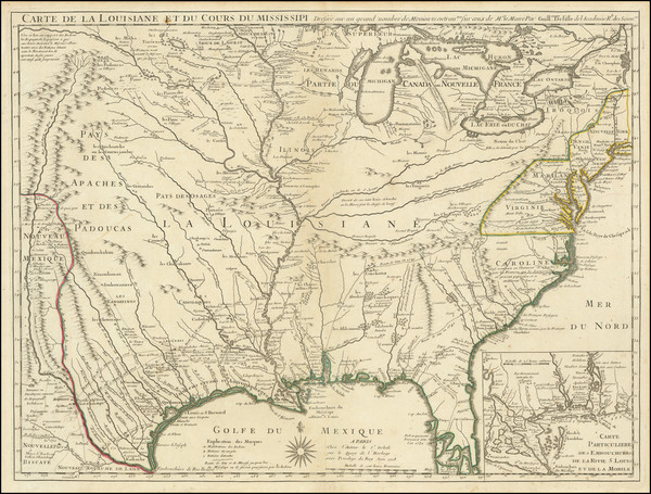 3-South, Louisiana, Southeast, Texas, Midwest, Plains, Southwest and New Orleans Map By Guillaume