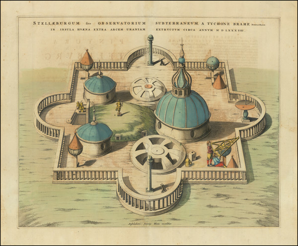 9-Denmark, Celestial Maps and Curiosities Map By Johannes Blaeu