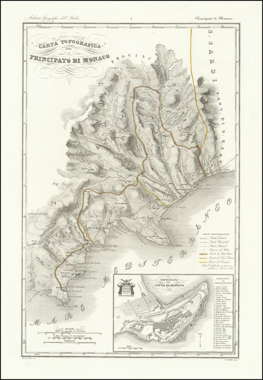 98-Sud et Alpes Française Map By Attilio Zuccagni-Orlandin