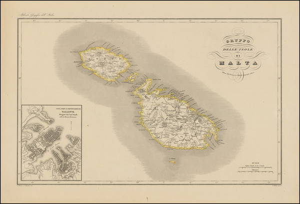 76-Malta Map By Francesco Vallardi