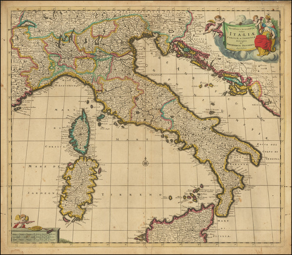 98-Italy Map By Theodorus I Danckerts