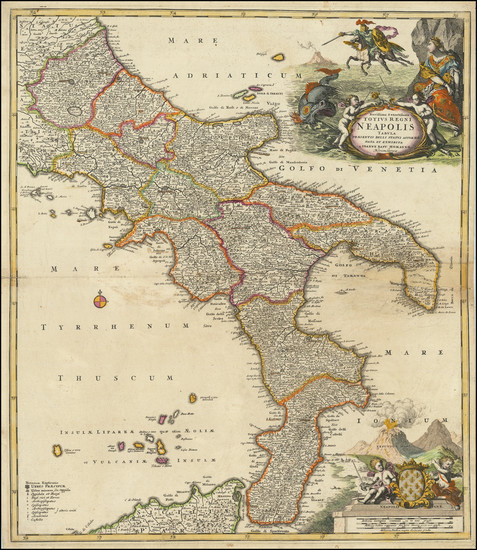 50-Southern Italy Map By Johann Baptist Homann