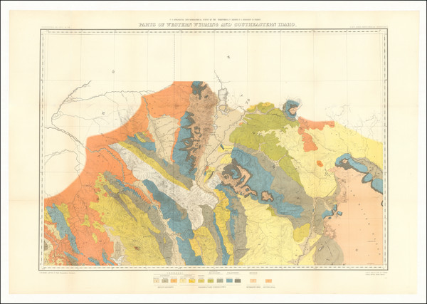 44-Idaho and Wyoming Map By Ferdinand Vandeveer Hayden