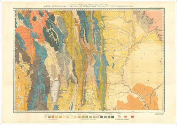 20-Rocky Mountains, Utah and Wyoming Map By Ferdinand Vandeveer Hayden