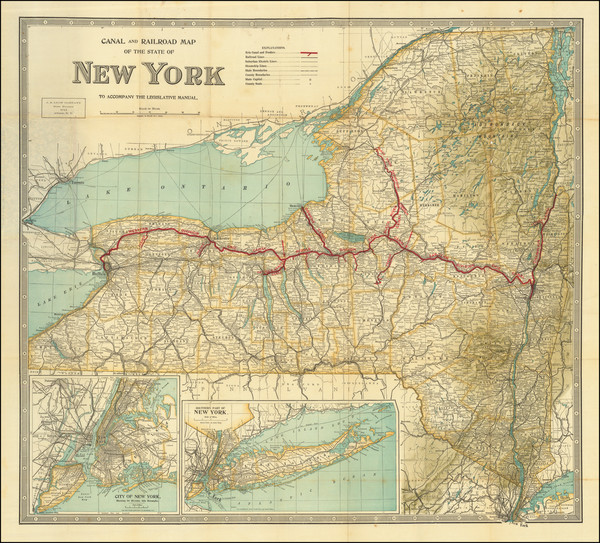 20-New York State Map By J.B. Lyon Company