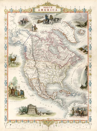 22-North America Map By John Tallis