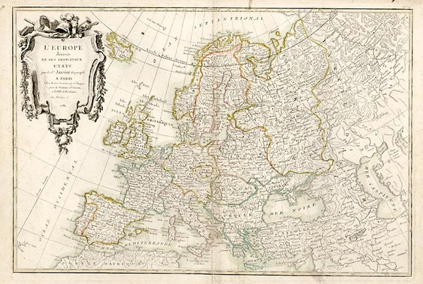 5-Europe and Europe Map By Jean Janvier  &  Giovanni Antonio Rizzi-Zannoni