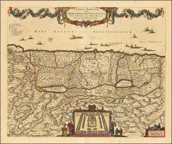 82-Holy Land Map By Nicolaes Visscher I