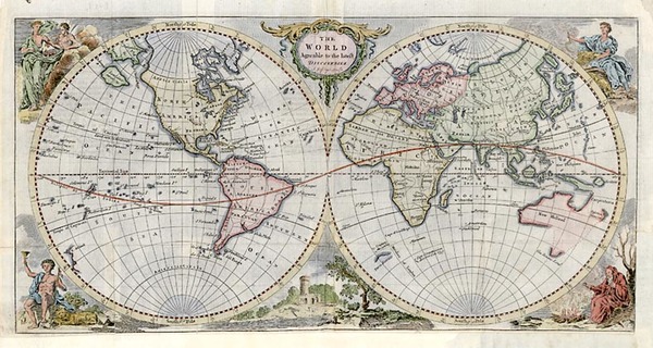 67-World and World Map By Thomas Jefferys