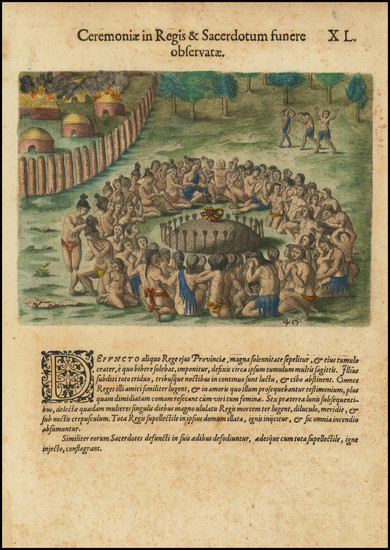 20-Florida and Native American & Indigenous Map By Theodor De Bry