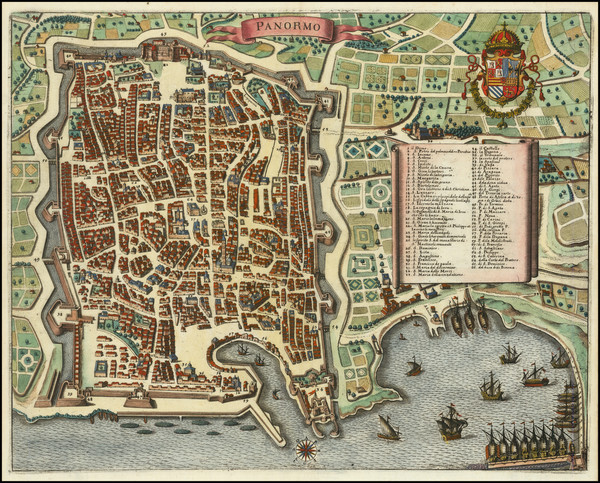 62-Other Italian Cities and Sicily Map By Matthaus Merian
