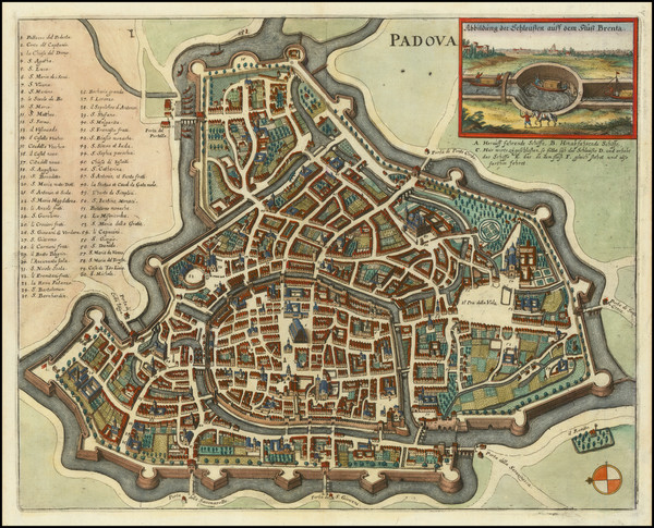 55-Other Italian Cities Map By Matthaus Merian