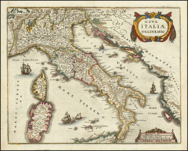 92-Italy Map By Matthaus Merian