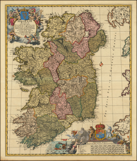 65-Ireland Map By Nicolaes Visscher II