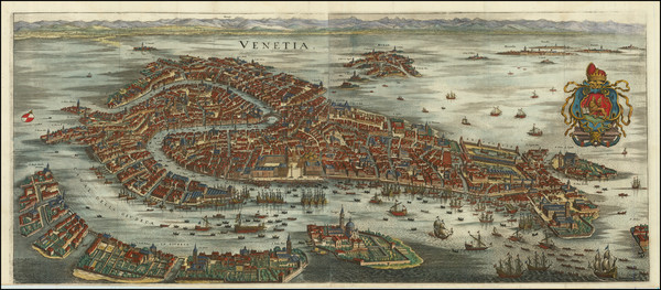 70-Venice Map By Matthaus Merian