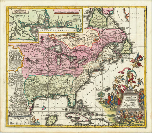 26-South, Southeast, Texas, Midwest and North America Map By Matthaus Seutter