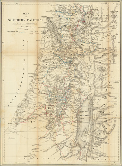 3-Holy Land Map By Edward Robinson / H. Kiepert
