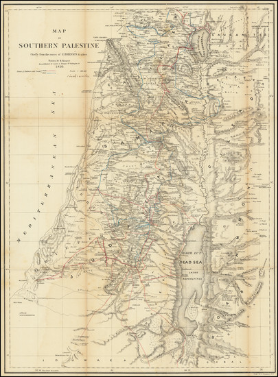 71-Holy Land Map By Edward Robinson / H. Kiepert