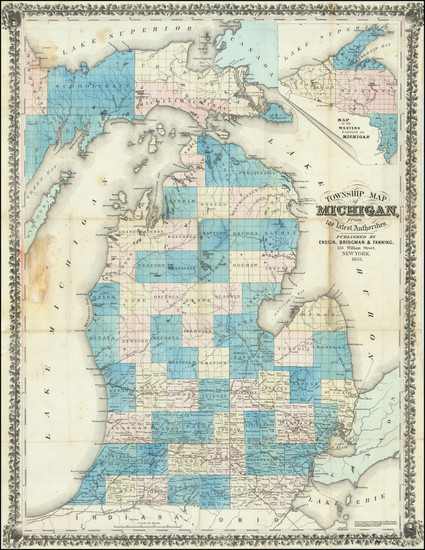 83-Michigan Map By Ensign, Bridgeman & Fanning