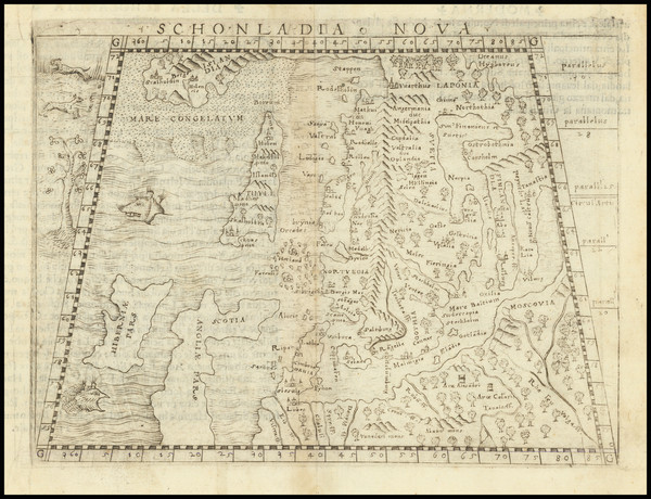 59-Baltic Countries, Scandinavia and Iceland Map By Giacomo Gastaldi