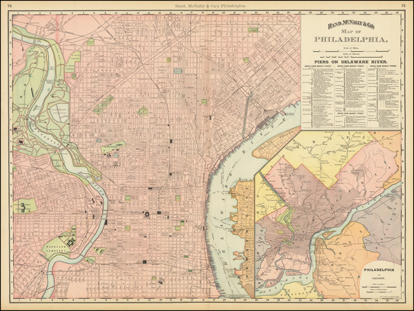 87-Pennsylvania and Philadelphia Map By William Rand  &  Andrew McNally