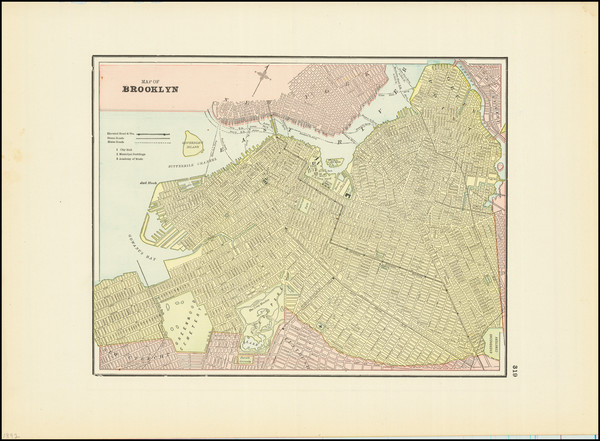 64-New York City and New York State Map By George F. Cram