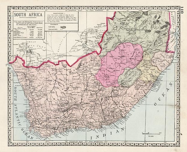 41-Africa and South Africa Map By H.C. Tunison