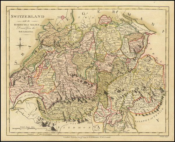 82-Switzerland Map By Robert Wilkinson