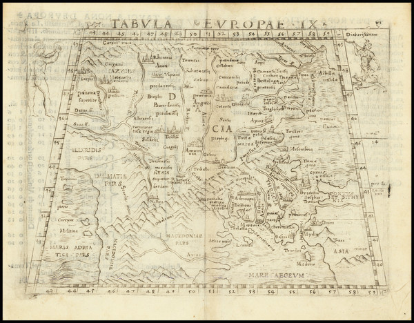 44-Balkans, Turkey and Greece Map By Giacomo Gastaldi