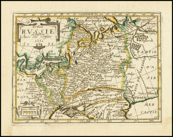 22-Poland, Russia, Ukraine and Baltic Countries Map By Antoine De Fer